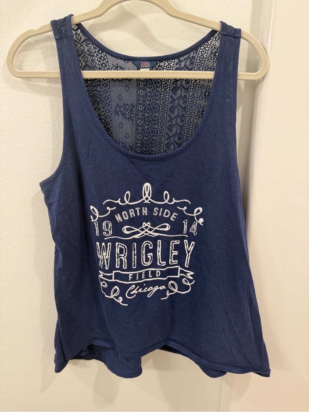 MV Sport Navy Blue Wrigley Field Graphic Women's Tank